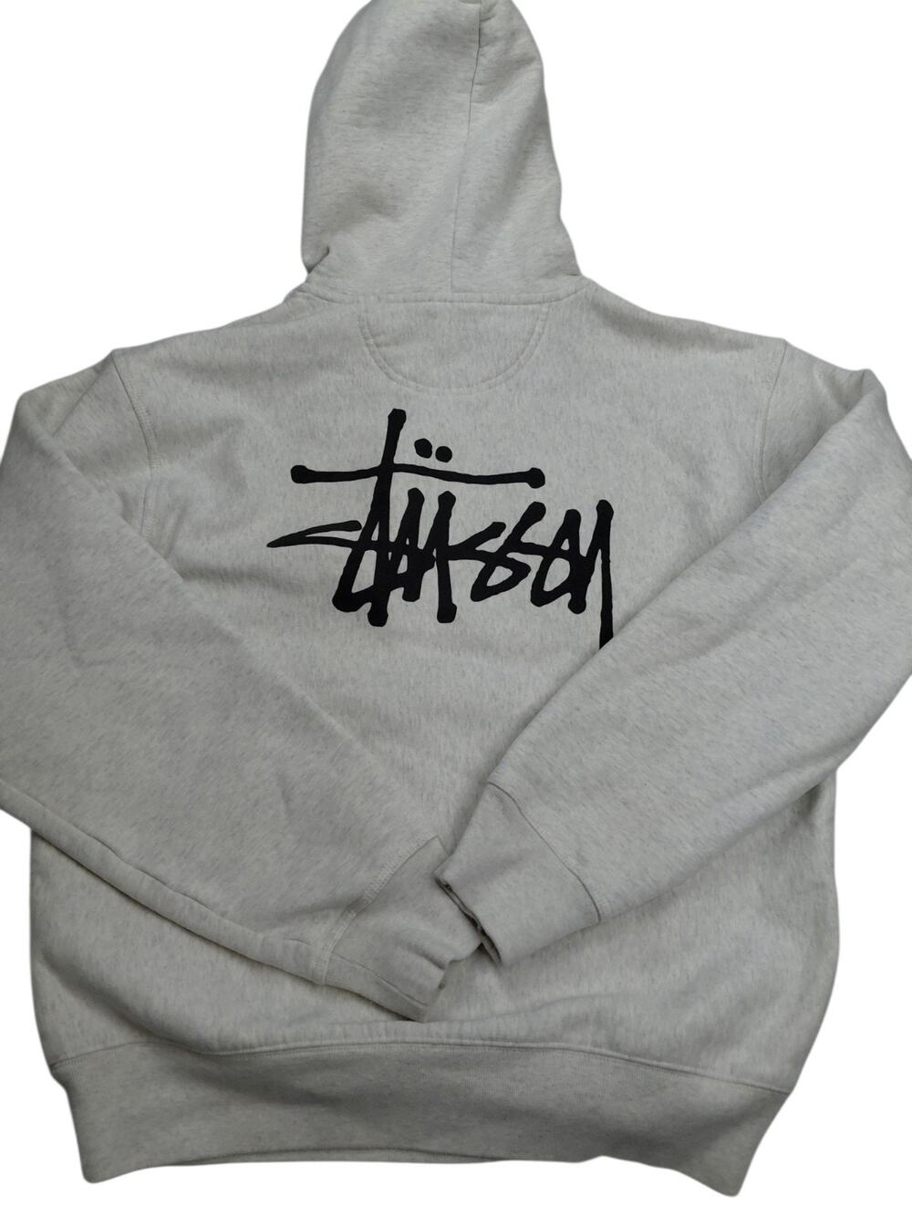 Authentic Stussy Basic Logo Pullover hoodie ASH HEATHER Size Large Streetwear